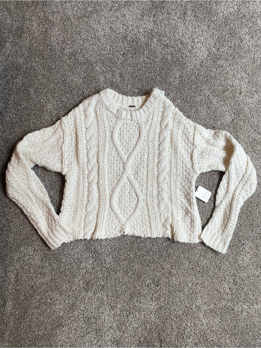 NWT Free People Cutting Edge Cable Sweater Cropped Medium